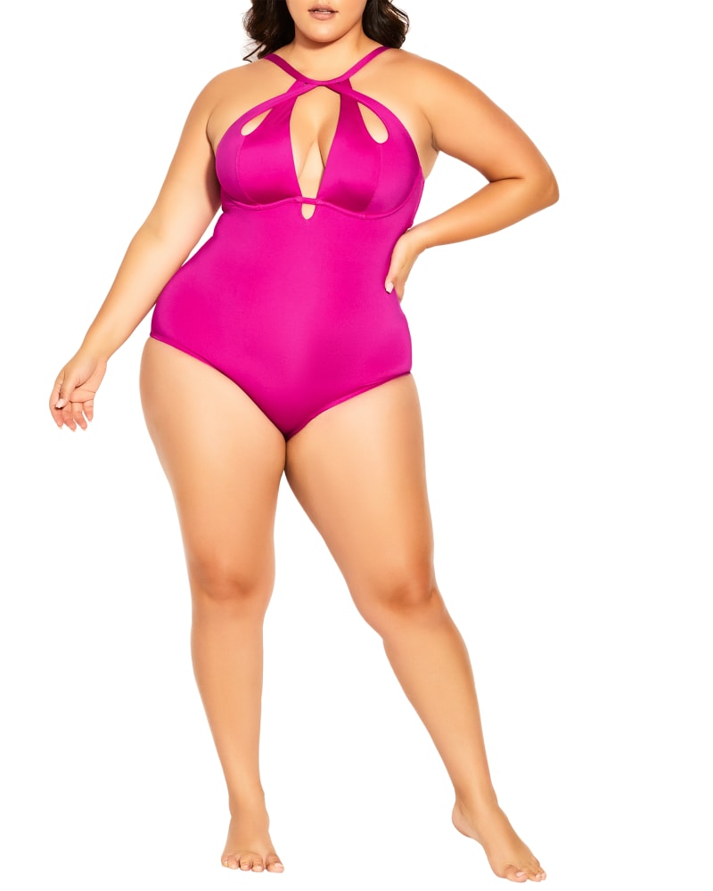 Plus size model wearing Aitana Cancun One-Piece by City Chic | Dia&Co | dia_product_style_image_id:200442